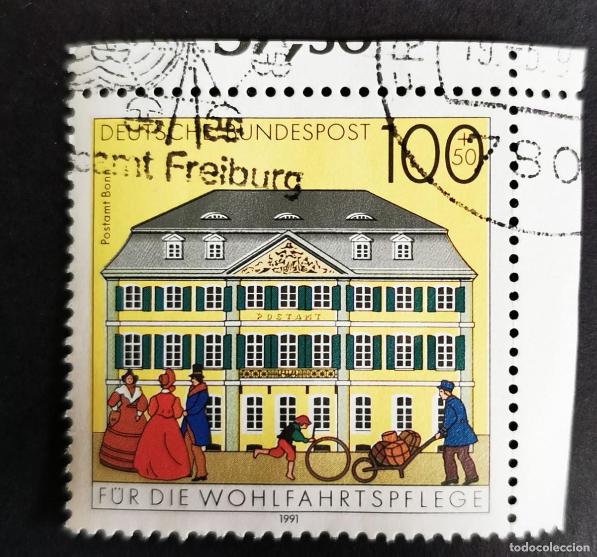 Sellos: Sello Alemania R. Federal 1991, Oficina de correos de Bonn, 100 Pf. Michel: DE 1567