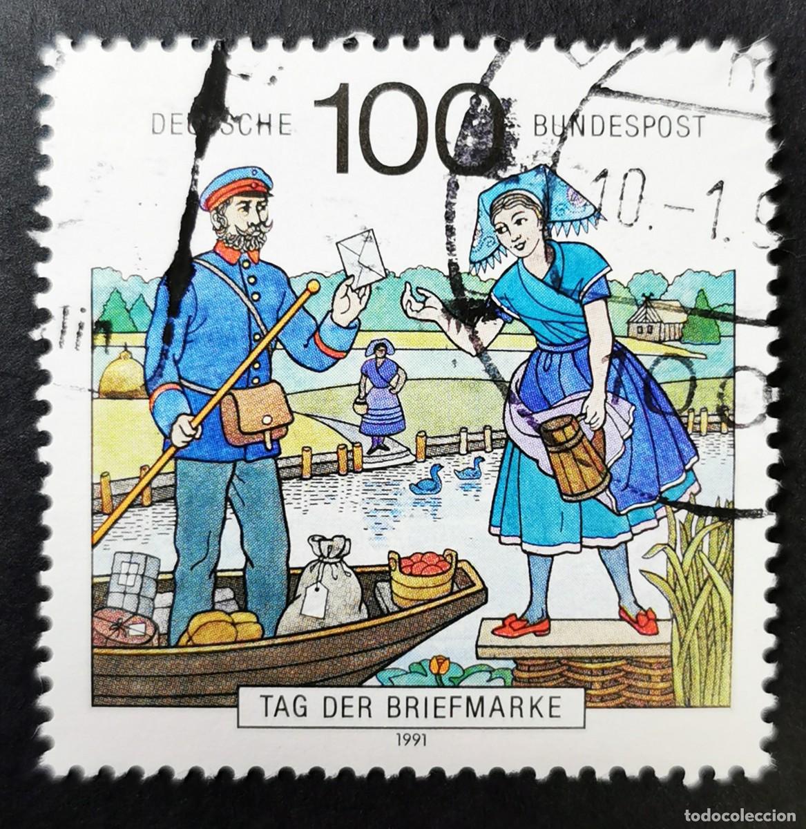 Sellos: Sello Alemania R. Federal 1991, D&iacute;a del Sello de 1991, 100 Pf. Michel: DE 1570