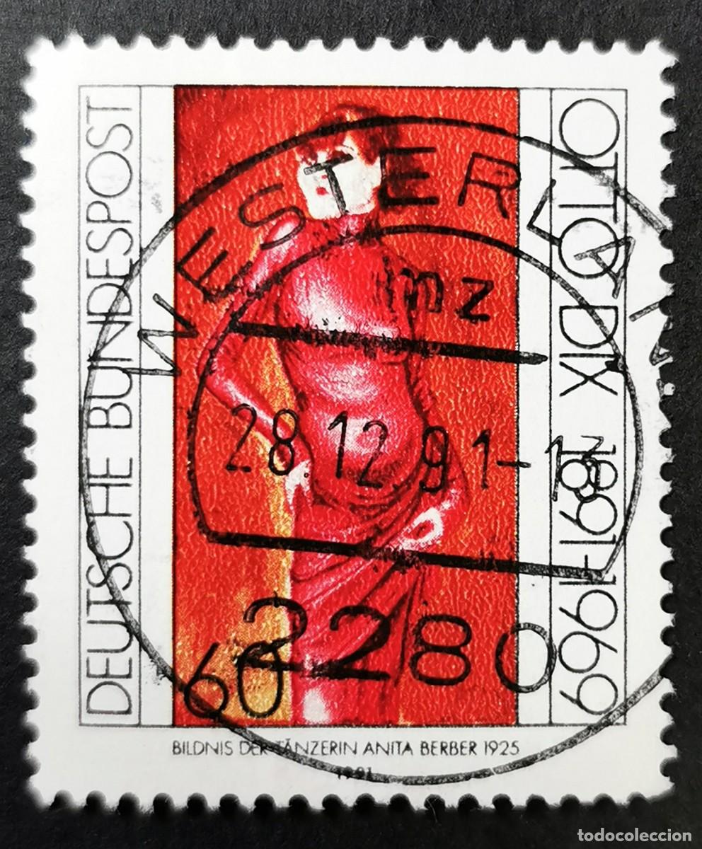 Sellos: Sello Alemania R. Federal 1991,&rdquo;Retrato de la bailarina Anita Berber&rdquo;, 60 Pf. Michel: DE 1572