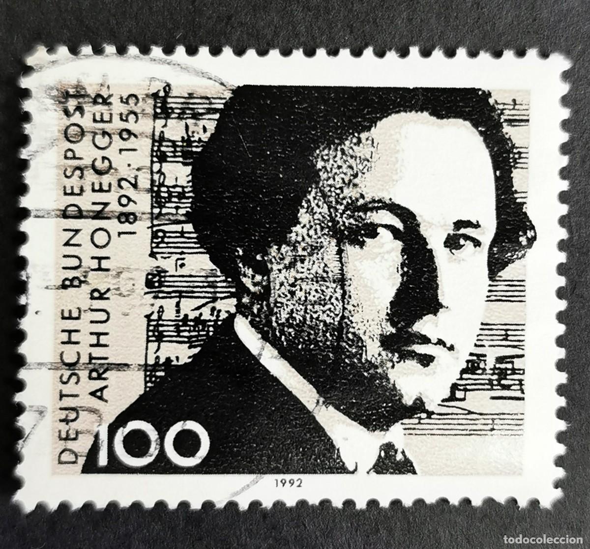Sellos: Sello Alemania R. Federal 1992, Centenario nacimiento Arthur Honegger, 100 Pf. Michel: DE 1596
