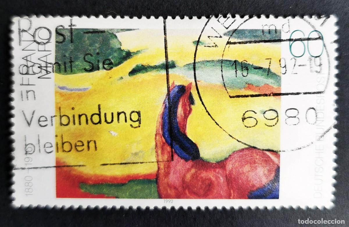 Sellos: Sello Alemania R. Federal 1992, Cuadro &rdquo;Paisaje con caballo&rdquo; de Franz Marc , 60 Pf. Michel: DE 1617