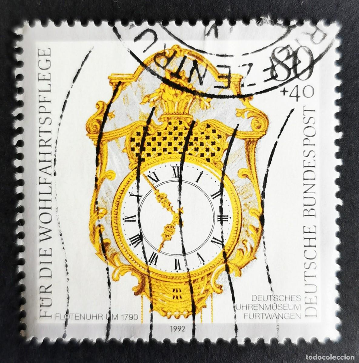 Sellos: Sello Alemania R. Federal 1992, Reloj de flauta, 1790, 80+40 Pf. Michel: DE 1633