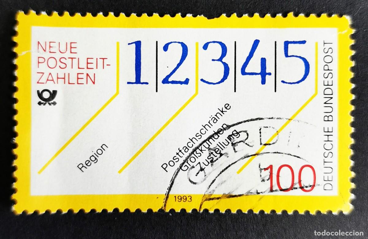 Sellos: Sello Alemania R. Federal 1993, Introducci&oacute;n sistema c&oacute;digos postales cinco, 100 Pf. Michel: DE 1659