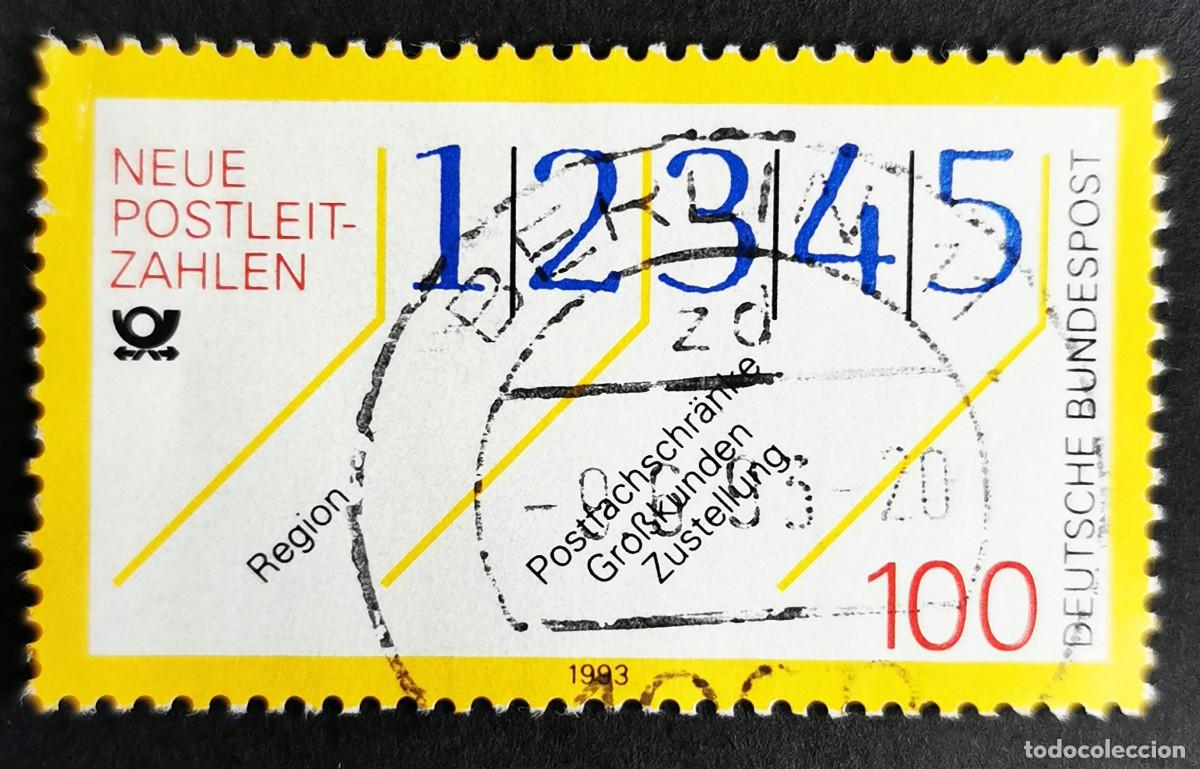 Sellos: Sello Alemania R. Federal 1993, Introducci&oacute;n sistema c&oacute;digos postales cinco, 100 Pf. Michel: DE 1659