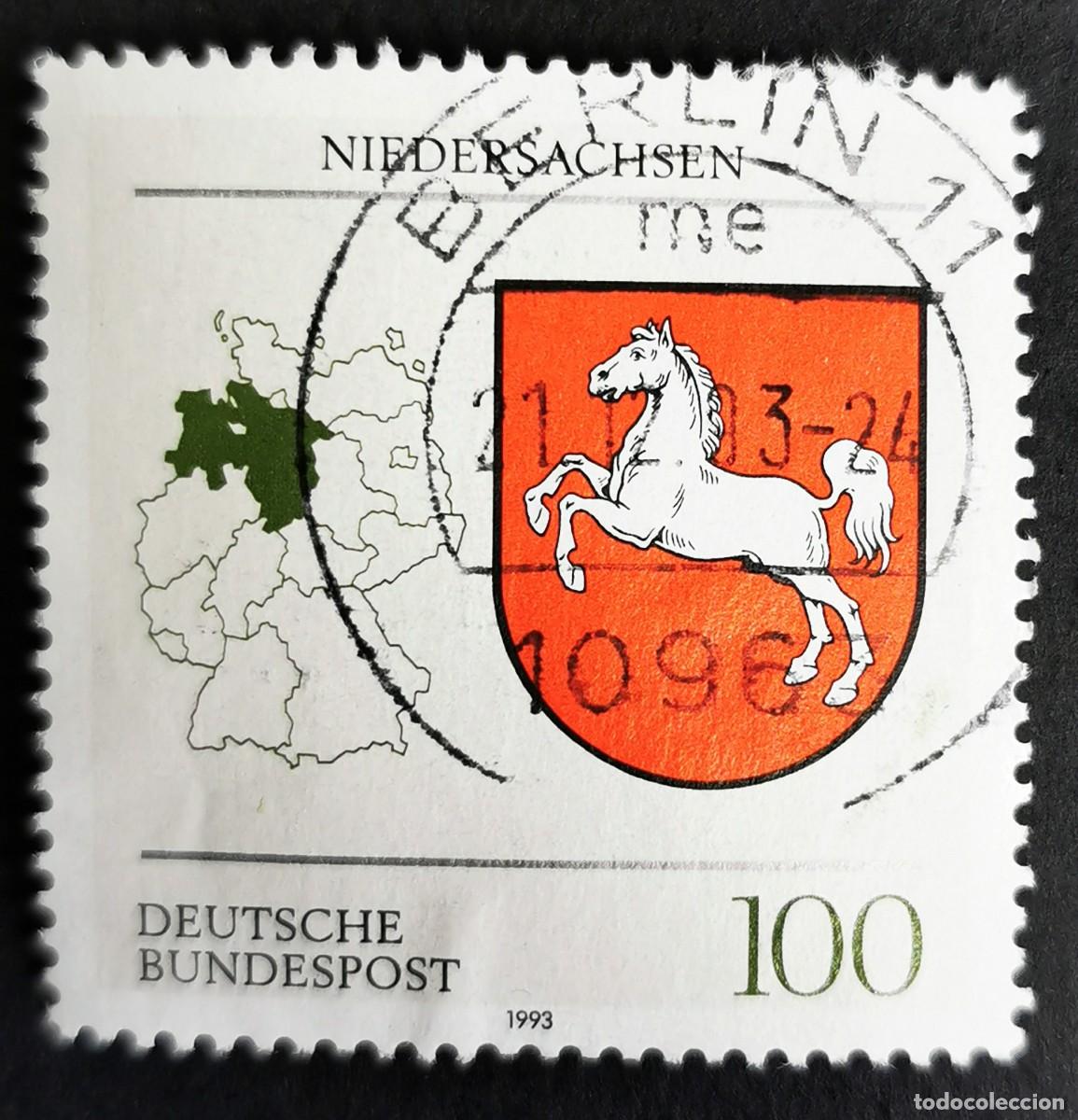 Sellos: Sello Alemania R. Federal 1993, Escudo de armas de Baja Sajonia, 100 Pf. Michel: DE 1662
