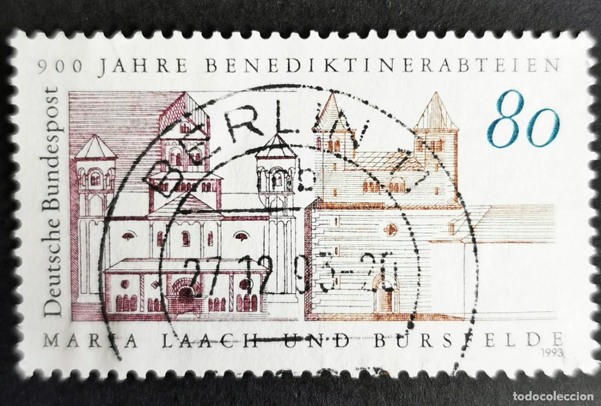 Sellos: Sello Alemania R. Federal 1993, Abad&iacute;as benedictinas Maria Laach y Bursfe, 80 Pf. Michel: DE 1671
