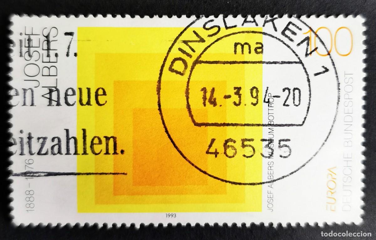 Sellos: Sello Alemania R. Federal 1993, &rdquo;Homenaje a la plaza&rdquo;, Joseph Albers, 100 Pf. Michel: DE 1674