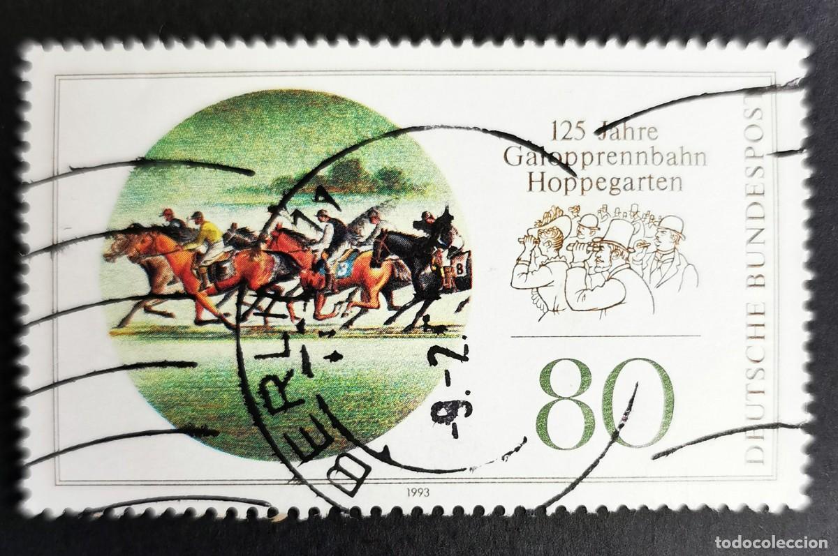 Sellos: Sello Alemania R. Federal 1993, 125&ordm; aniversario del hip&oacute;dromo de Hoppegart, 80 Pf. Michel: DE 1677