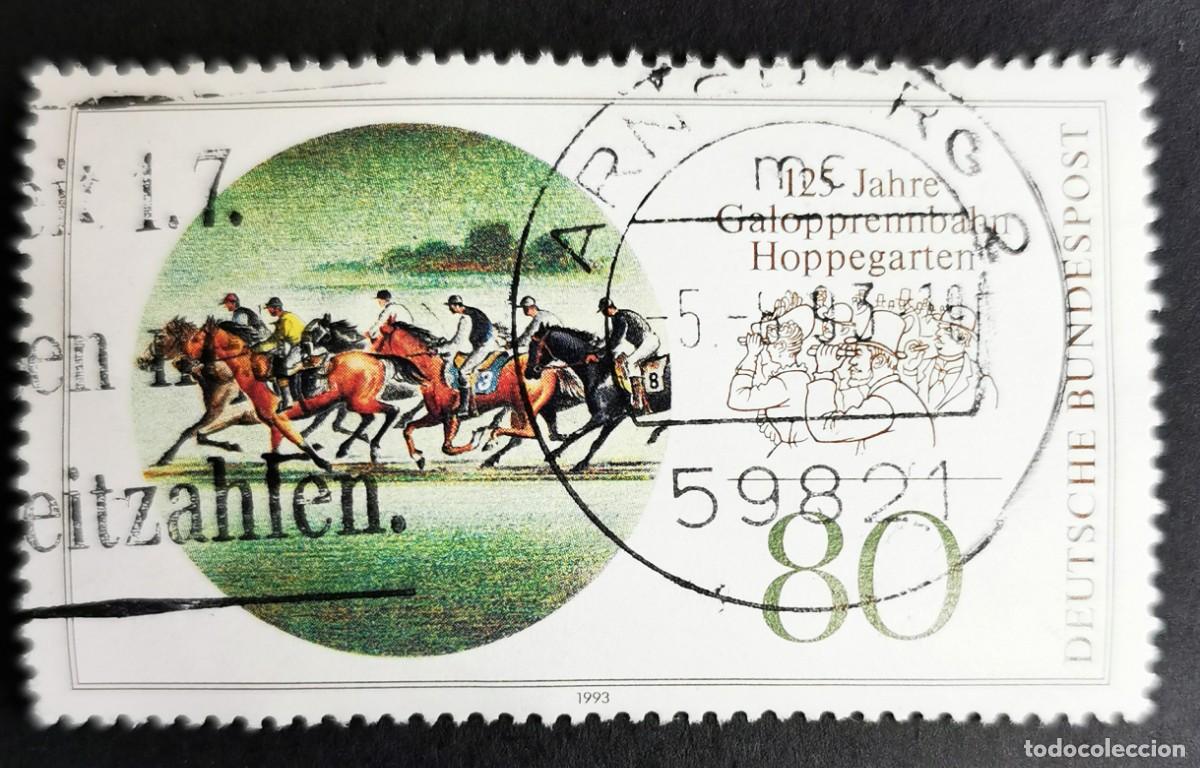 Sellos: Sello Alemania R. Federal 1993, 125&ordm; aniversario del hip&oacute;dromo de Hoppegart, 80 Pf. Michel: DE 1677