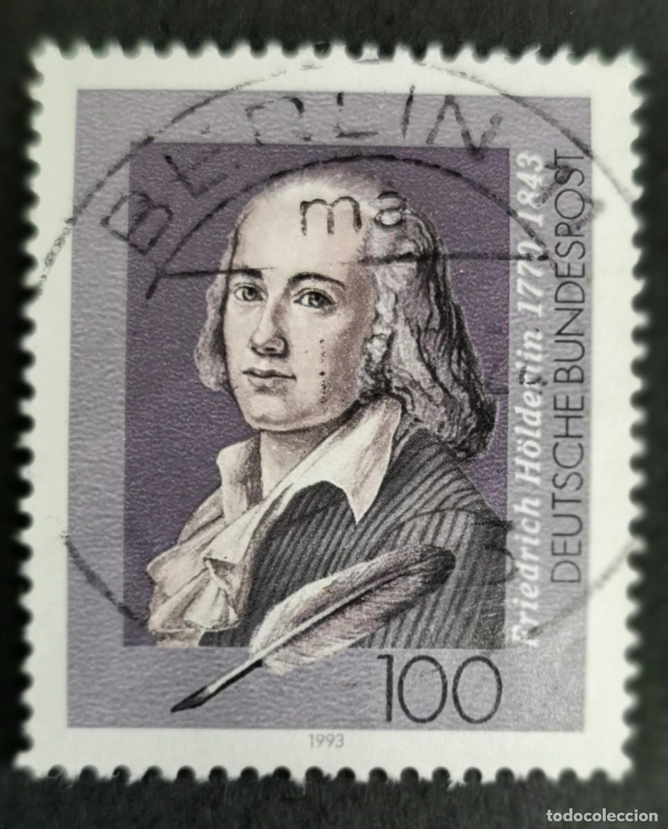 Sellos: Sello Alemania R. Federal 1993, Friedrich H&ouml;lderlin de Franz Karl Hiemer, 100 Pf. Michel: DE 1681
