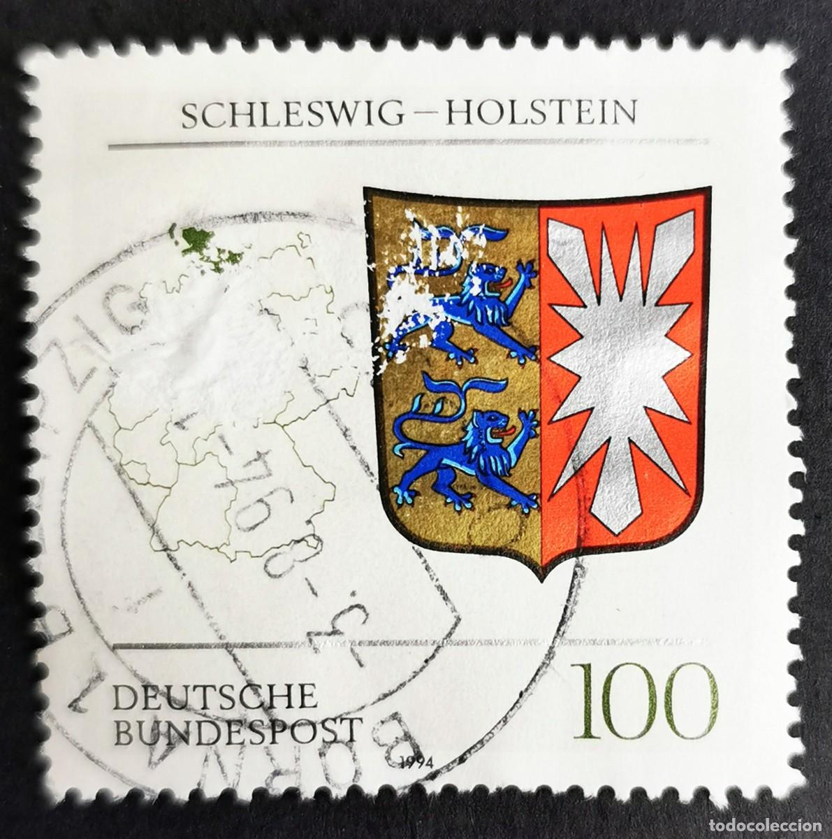 Sellos: Sello Alemania R. Federal 1994, Escudo de armas de Schleswig-Holstein, 100 Pf. Michel: DE 1715