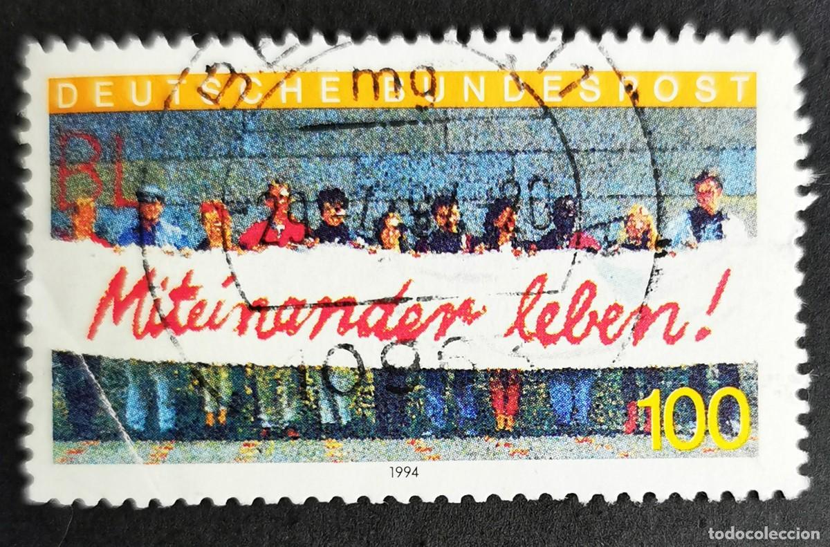 Sellos: Sello Alemania R. Federal 1994, Convivencia (Integraci&oacute;n trabajadores extra, 100 Pf. Michel: DE 1725