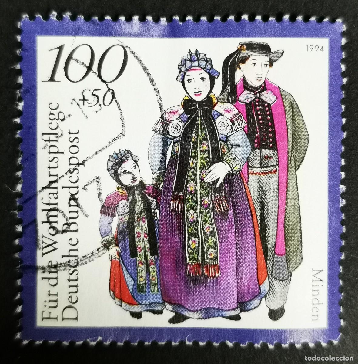 Sellos: Sello Alemania R. Federal 1994, Trajes tradicionales - Minden, 100 Pf. Michel: DE 1759
