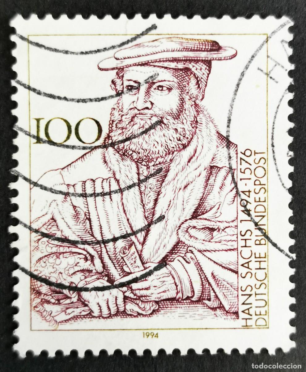 Sellos: Sello Alemania R. Federal 1994, 500 aniversario nacimiento Hans Sachs, 100 Pf. Michel: DE 1763