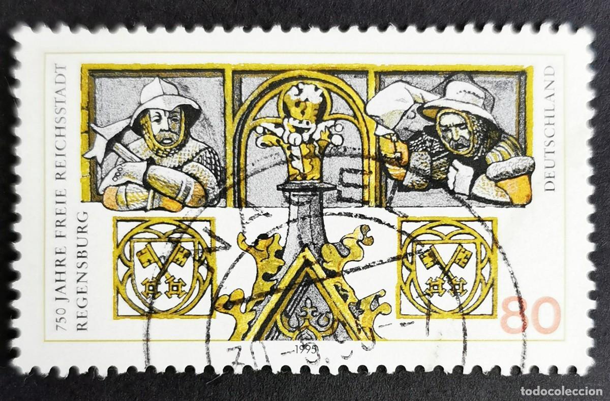 Sellos: Sello Alemania R. Federal 1995, 750 aniversario de Ratisbona, 80 Pf. Michel: DE 1786