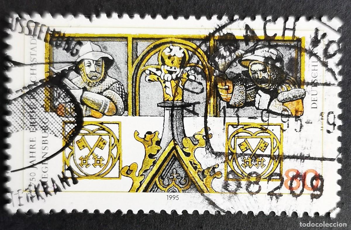 Sellos: Sello Alemania R. Federal 1995, 750 aniversario de Ratisbona, 80 Pf. Michel: DE 1786