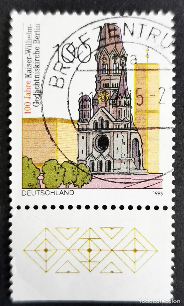 Sellos: Sello Alemania R. Federal 1995, Iglesia Memorial Kaiser Wilhelm, Berl&iacute;n, 100 Pf. Michel: DE 1812