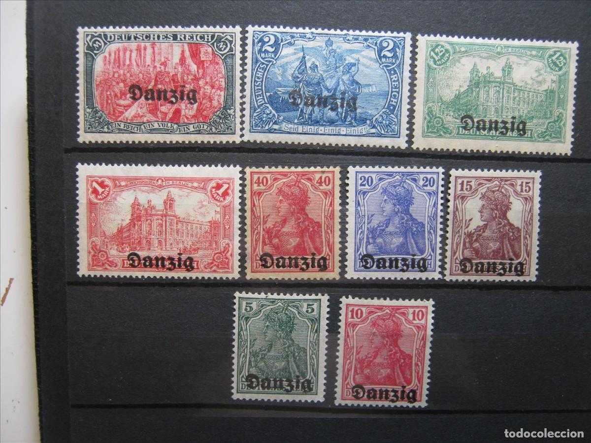 Sellos: ALEMANIA DANZIG 1920 LOTE ENTRE YVERT 1 Y 15 MH* LUJO.