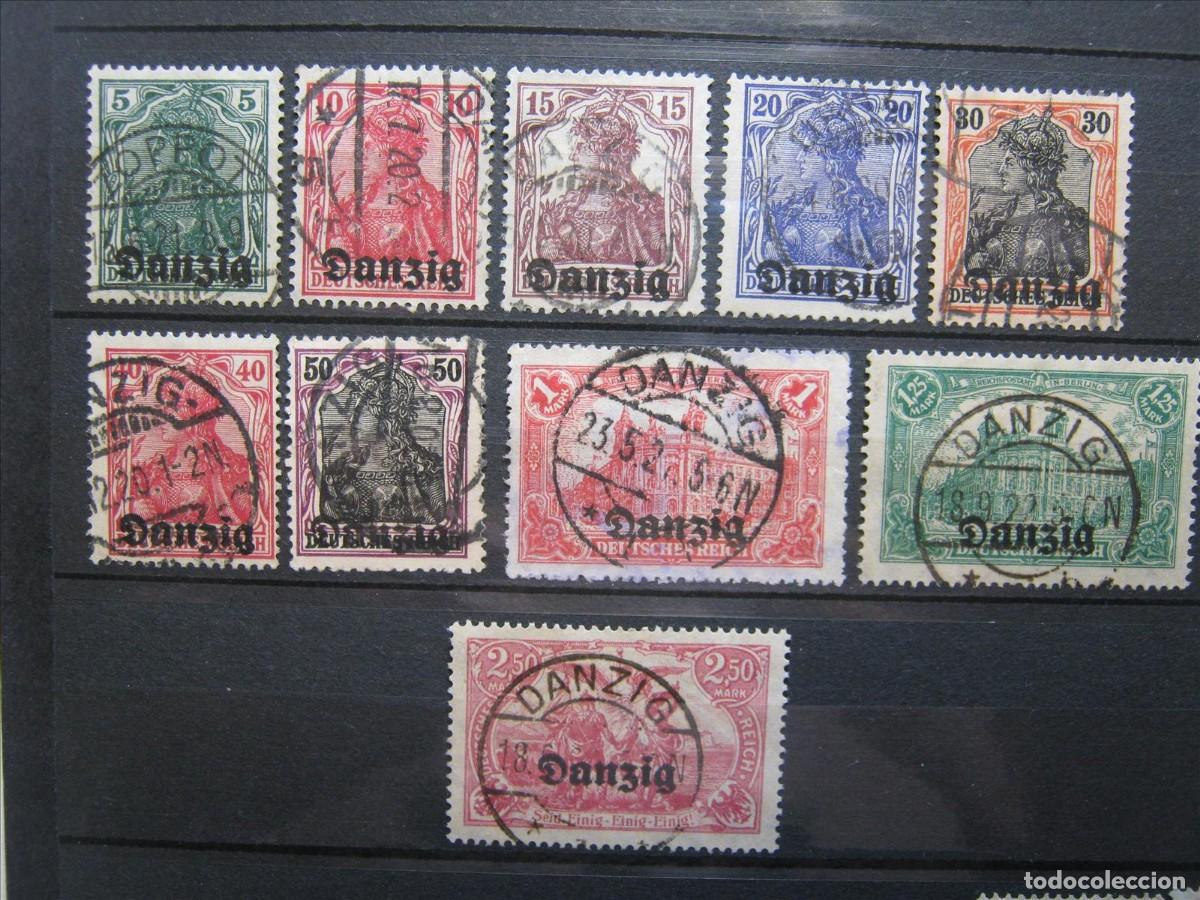 Sellos: ALEMANIA DANZIG 1920 LOTE ENTRE YVERT 1 Y 12 USADO PERFECTOS.