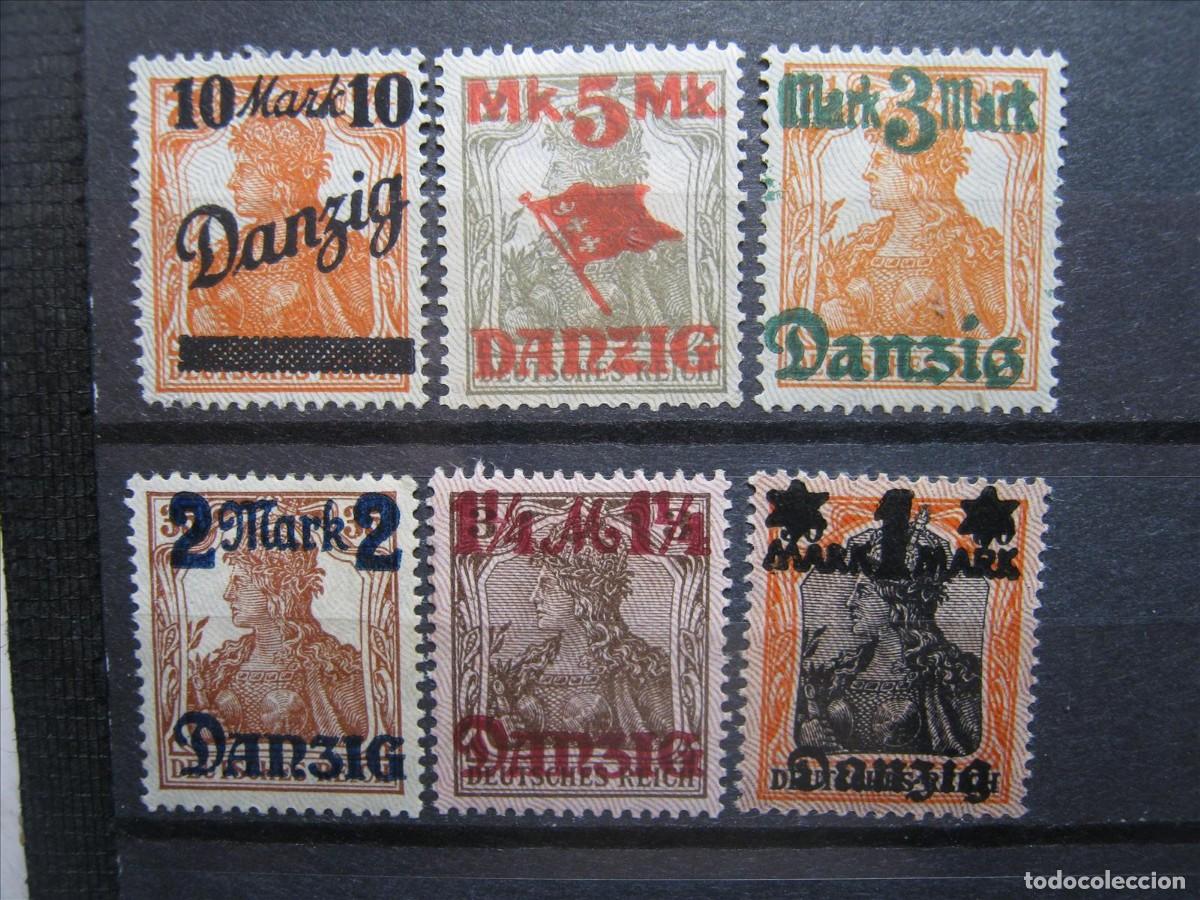 Sellos: ALEMANIA DANZIG 1920 SERIE YVERT 38/43 MH* Y (*) LUJO.