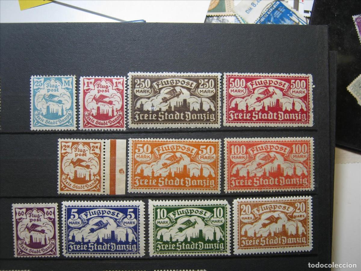 Sellos: ALEMANIA DANZIG 1923 A&Eacute;REOS LOTE ENTRE YVERT 4B/15 MH*/,MH**/(*) LUJO.