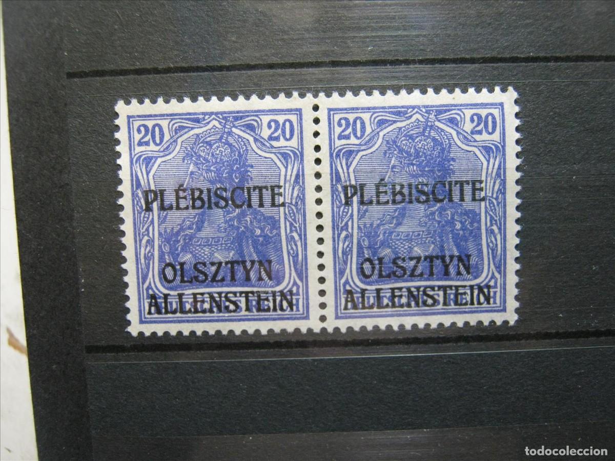 Sellos: ALEMANIA ALLENSTEIN 1920 YVERT 5 PAREJA NUEVOS SIN GOMA LUJO.