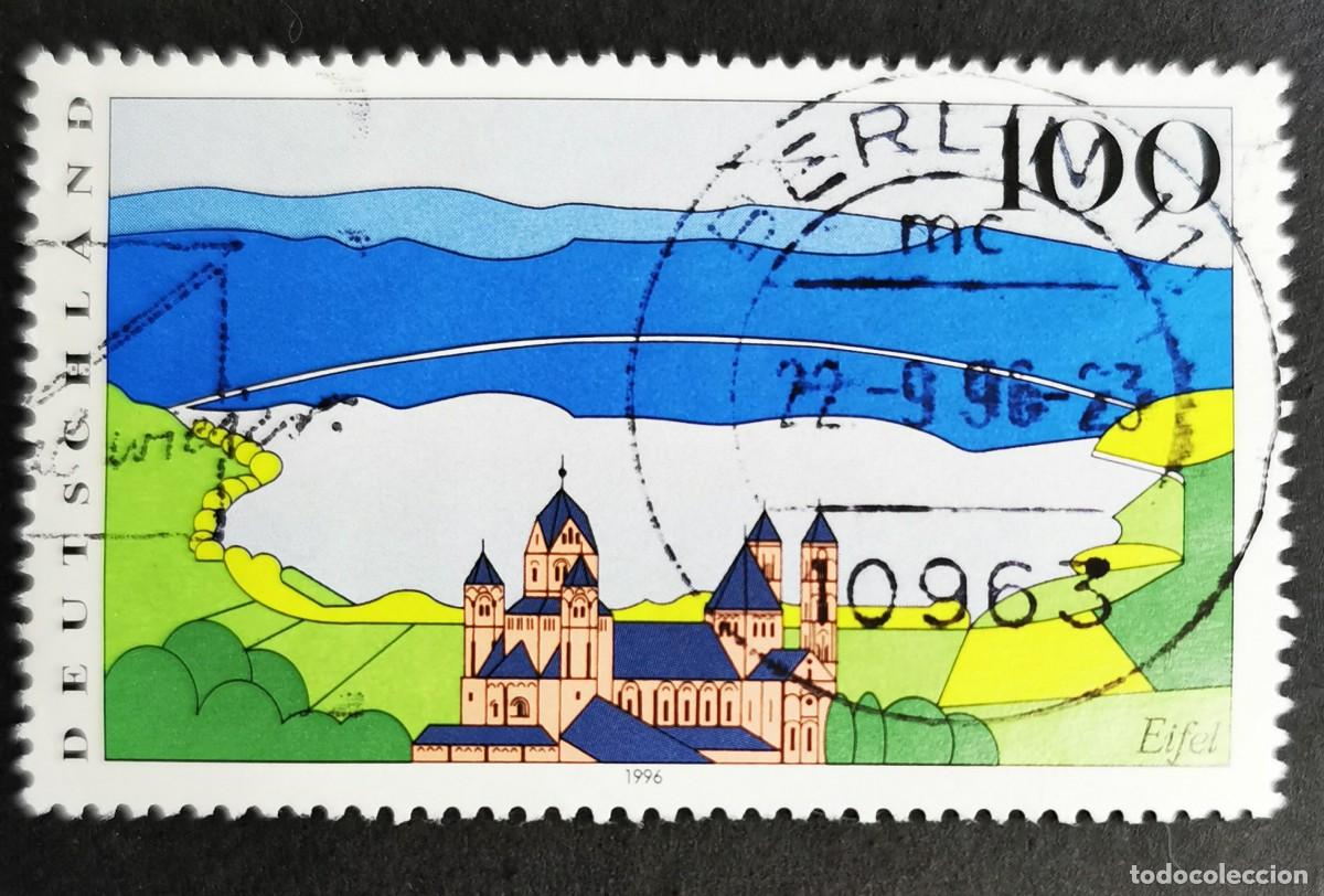 Sellos: Sello Alemania R. Federal 1996, Abad&iacute;a Maria Laach, regi&oacute;n Eifel, Renania, 100 Pf. Michel: DE 1852