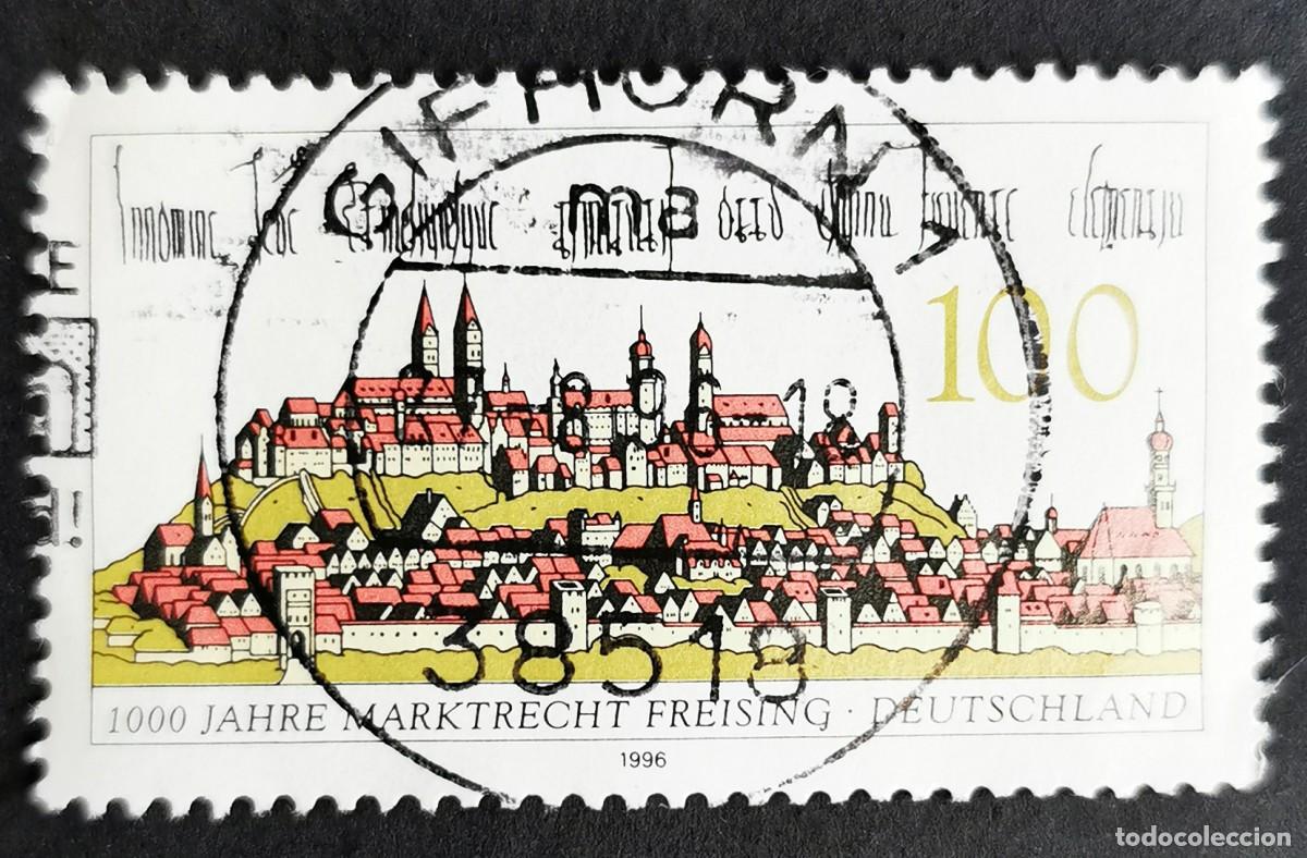 Sellos: Sello Alemania R. Federal 1996, Derechos de mercado Freising por 1000 a&ntilde;o, 100 Pf. Michel: DE 1856
