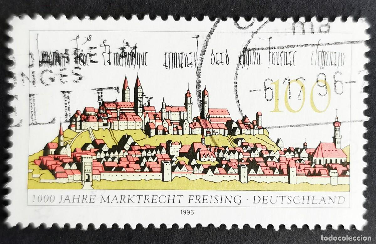 Sellos: Sello Alemania R. Federal 1996, Derechos de mercado Freising por 1000 a&ntilde;o, 100 Pf. Michel: DE 1856