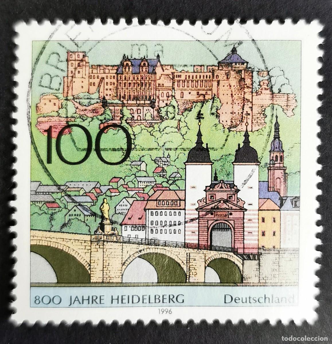 Sellos: Sello Alemania R. Federal 1996, Castillo Heidelberg y Puente Viejo, 100 Pf. Michel: DE 1868