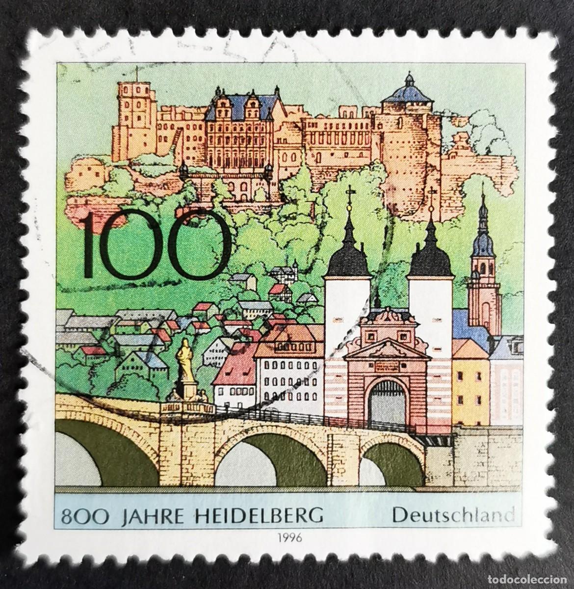 Sellos: Sello Alemania R. Federal 1996, Castillo Heidelberg y Puente Viejo, 100 Pf. Michel: DE 1868