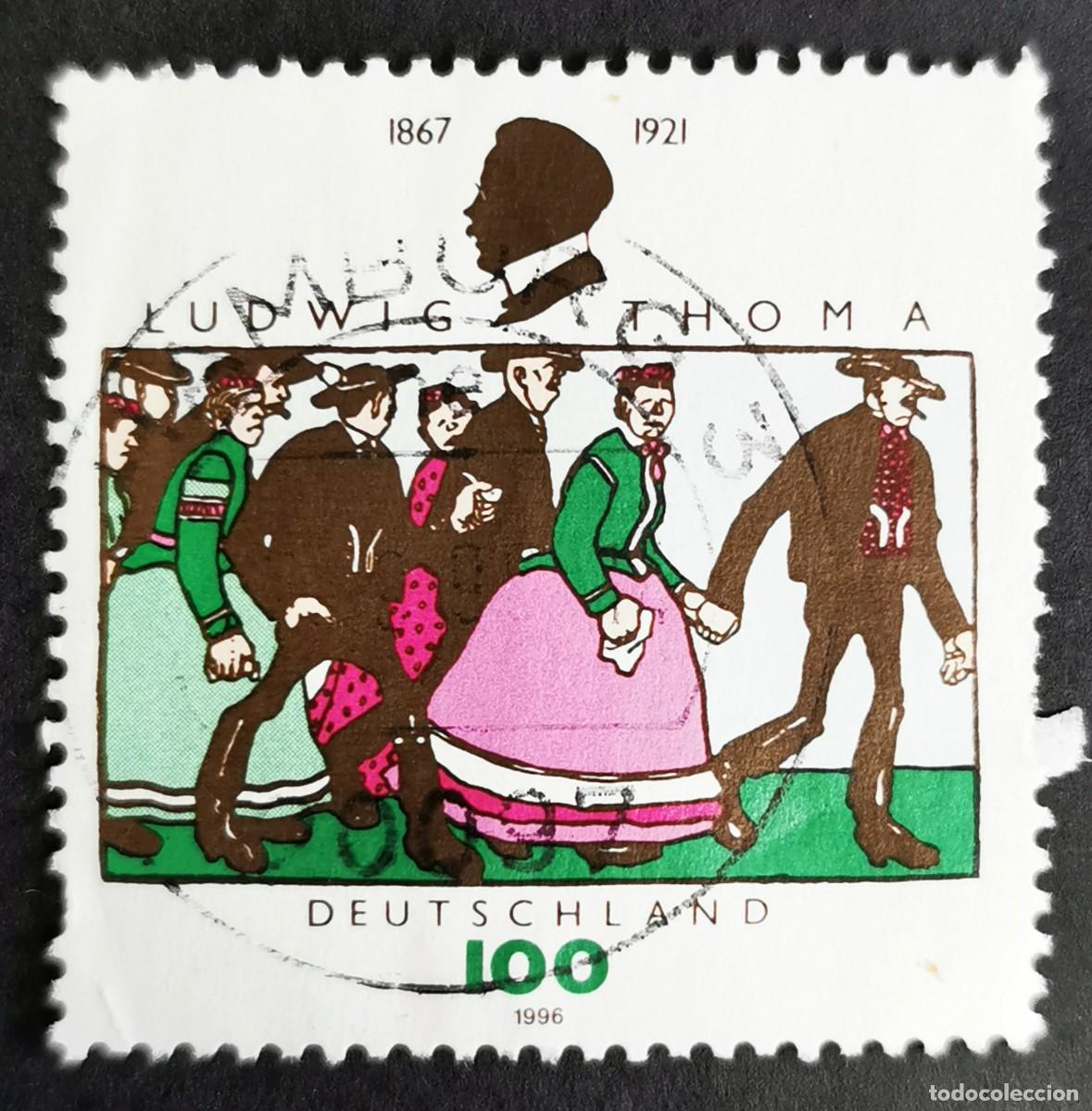 Sellos: Sello Alemania R. Federal 1996, 75&ordm; aniversario Ludwig Thoma, 100 Pf. Michel: DE 1870