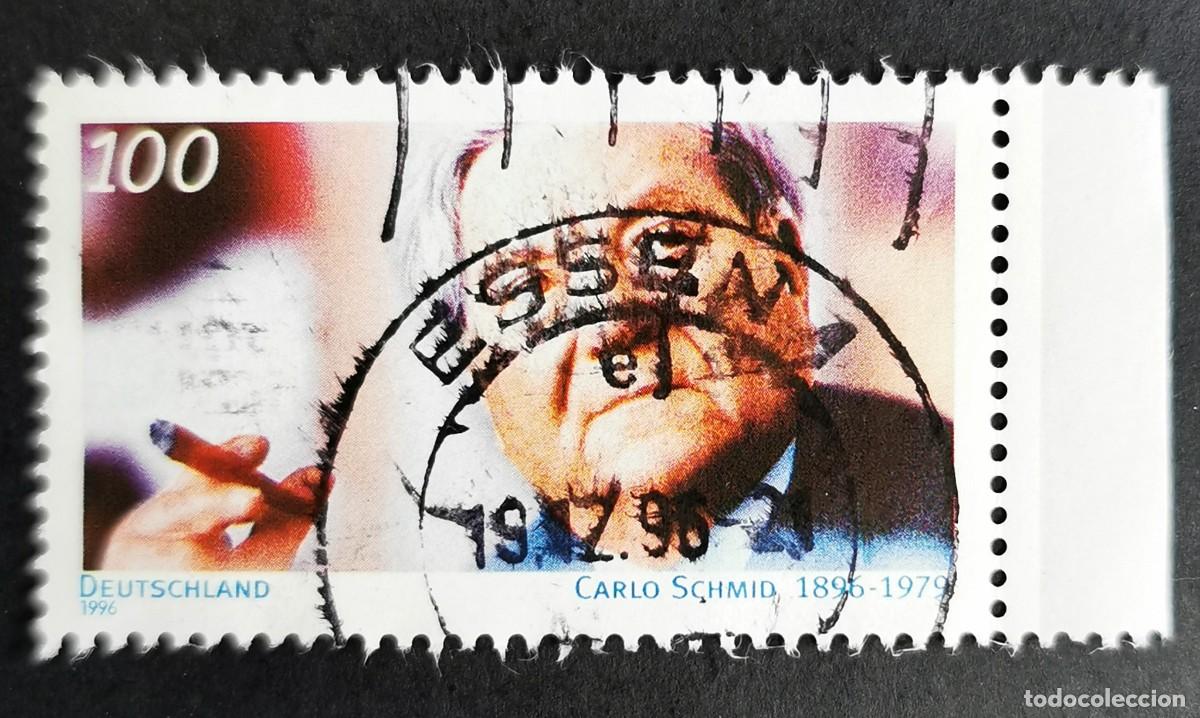 Sellos: Sello Alemania R. Federal 1996, Carlo Schmid (1896-1979), abogado pol&iacute;tico, 100 Pf. Michel: DE 1894