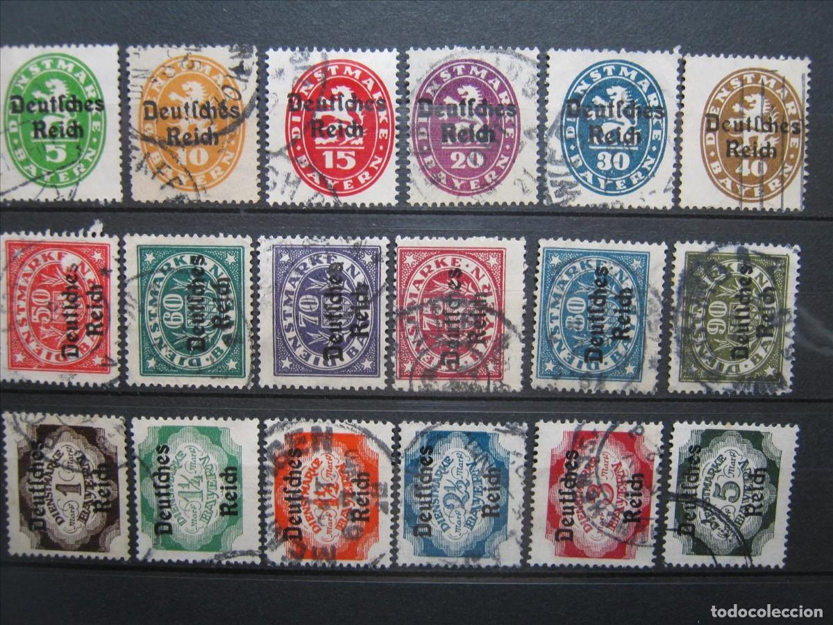 Sellos: ALEMANIA IMPERIO BAVIERA 1920 SERIE SERVICIO YVERT 61/78 USADOS PERFECTOS.