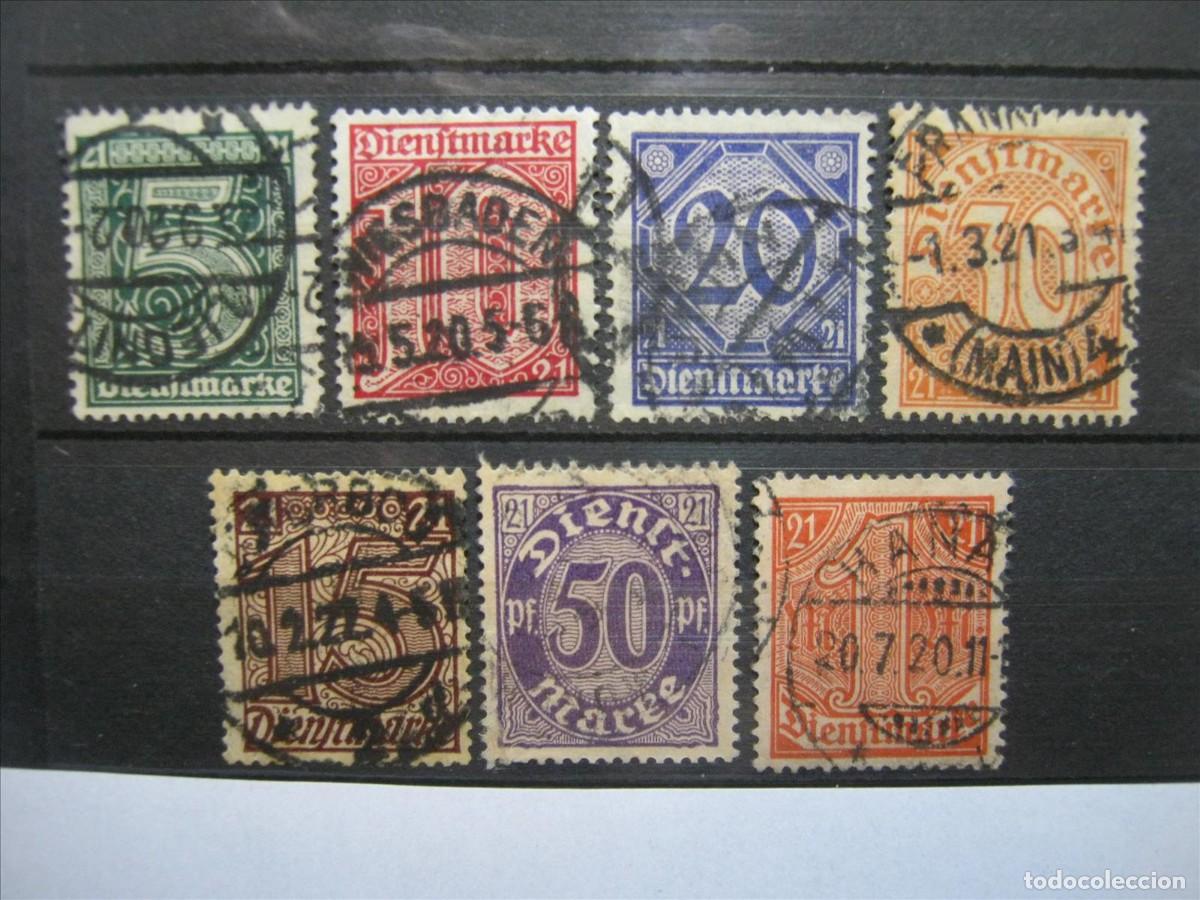 Sellos: ALEMANIA IMPERIO REICH 1920 SERVICIO SERIE YVERT 9/15 USADOS PERFECTOS.