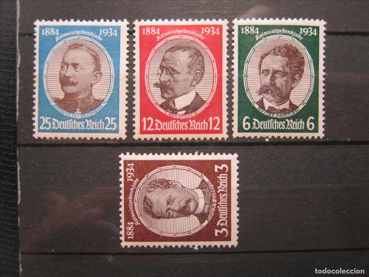Sellos: ALEMANIA IMPERIO REICH 1934 SERIE YVERT 499/502 LH*/MH* LUJO.