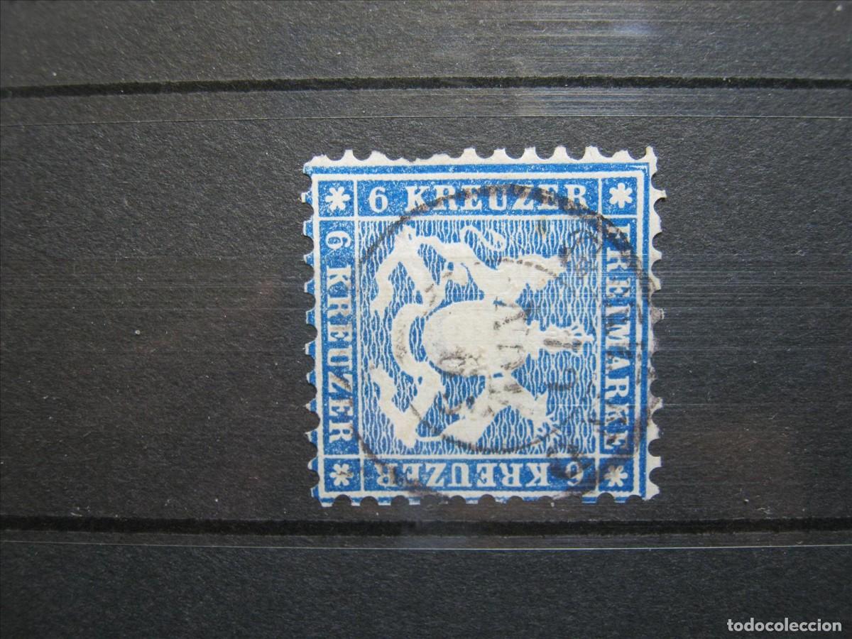 Sellos: ALEMANIA ESTADO W&Uuml;RTTEMBERG 1863 YVERT 27 USADO PUNTITO CLARO.
