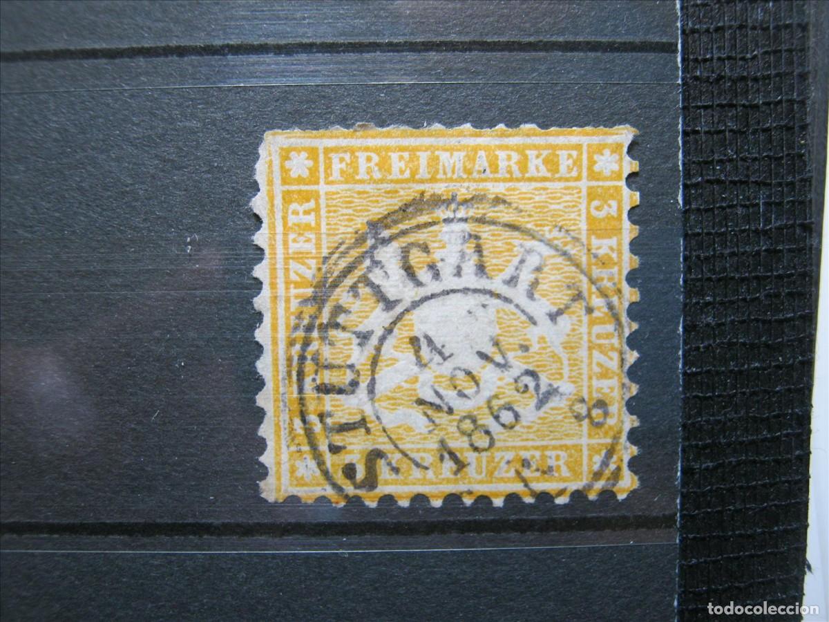 Sellos: ALEMANIA ESTADO W&Uuml;RTTEMBERG 1862 YVERT 22 USADO DIENTES JUSTOS.