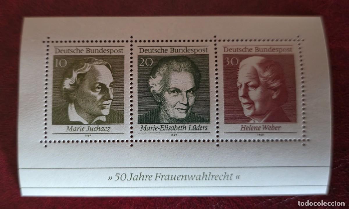 Sellos: hoja bloque Nueva Alemania 1969 - 50 aniversario del sufragio femenino