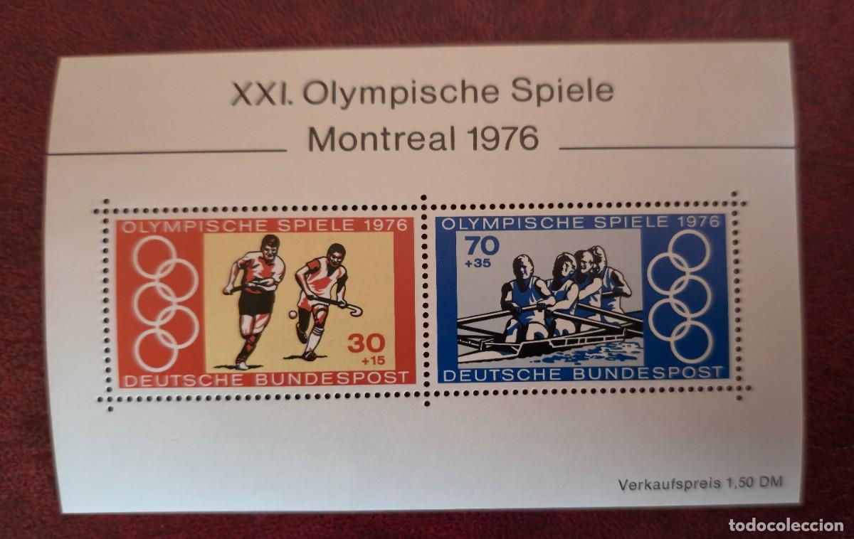 Sellos: hoja bloque NUEVA - Alemania 1976 - JUEGOS OLIMPICOS DE MONTREAL