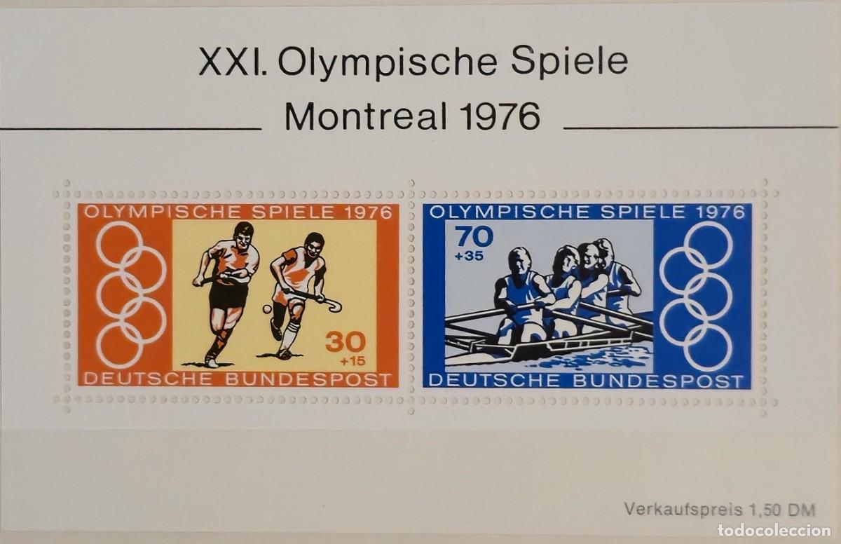 Sellos: hoja bloque NUEVA - Alemania 1976 - JUEGOS OLIMPICOS DE MONTREAL