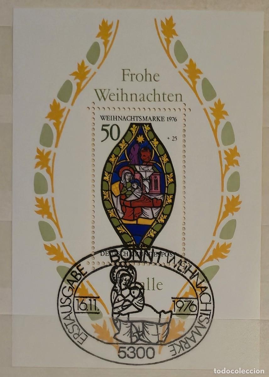 Sellos: hoja bloque Matasellada - Alemania 1976 - NAVIDAD