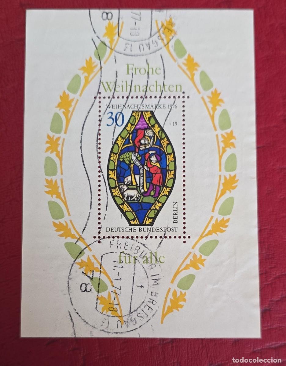 Sellos: hoja bloque Matasellada - Alemania 1976 - NAVIDAD