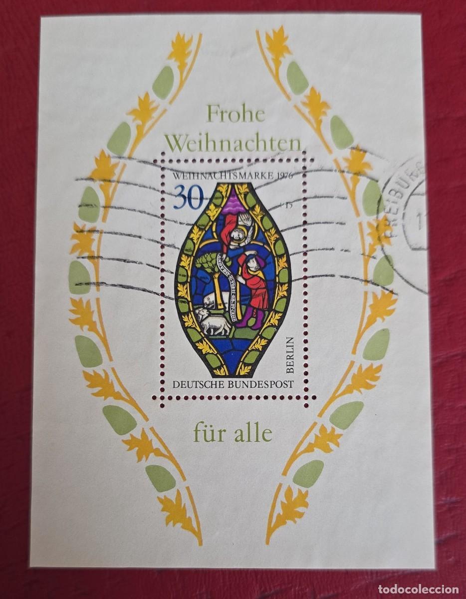Sellos: hoja bloque Matasellada - Alemania 1976 - NAVIDAD