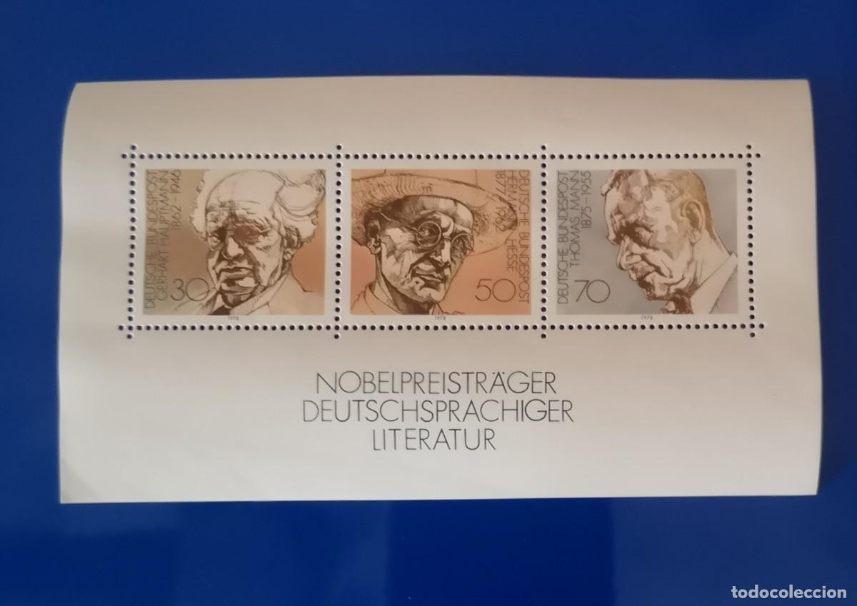 Sellos: hoja bloque Nueva - Alemania 1978 - Ganadores del Premio Nobel de Literatura en Lengua Alemana