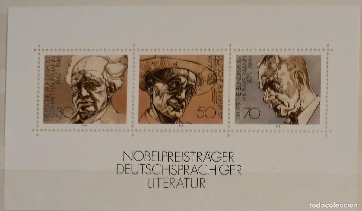 Sellos: hoja bloque Nueva - Alemania 1978 - Ganadores del Premio Nobel de Literatura en Lengua Alemana