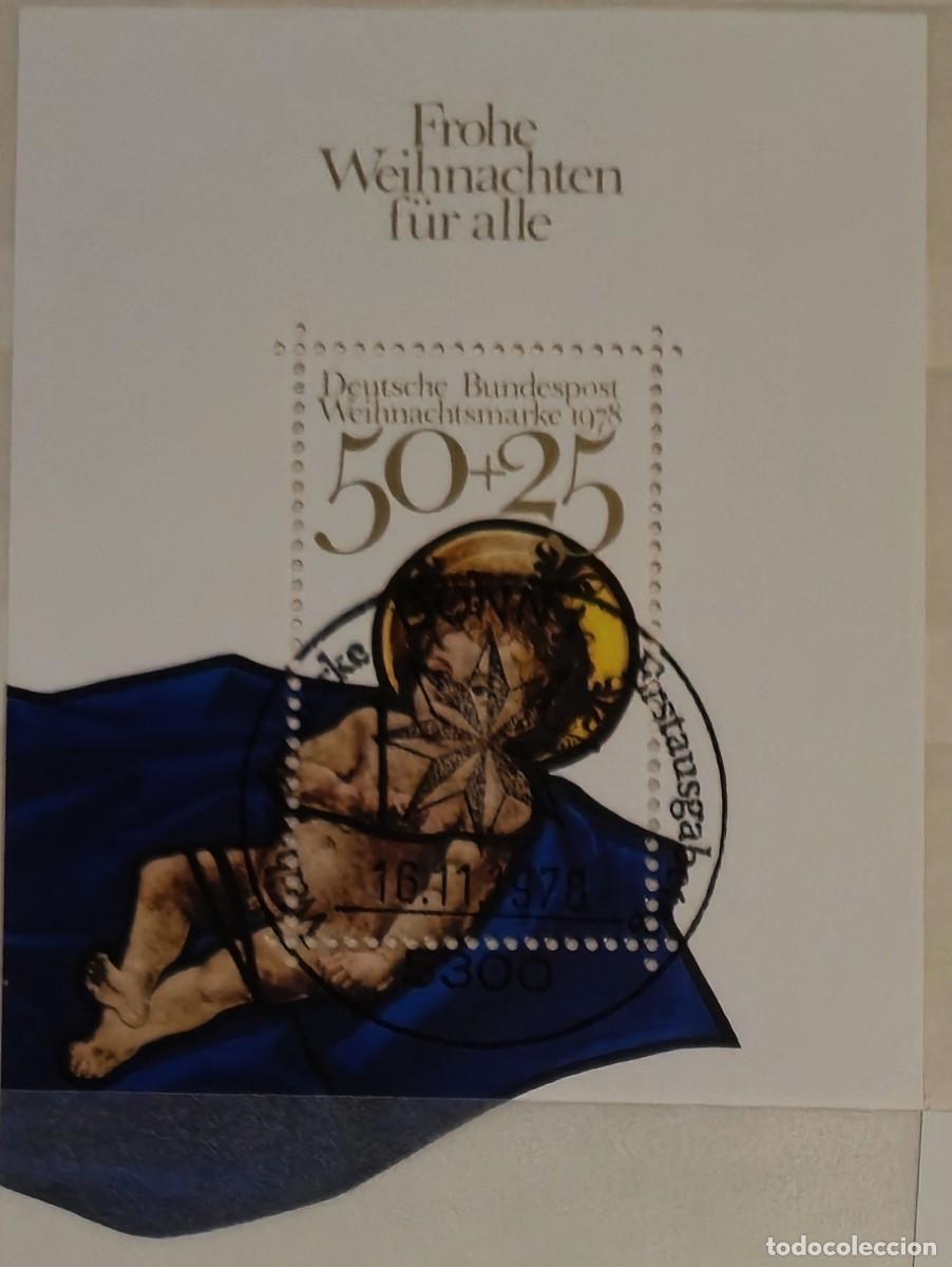 Sellos: hoja bloque Matasellada - Alemania 1978 - Navidad