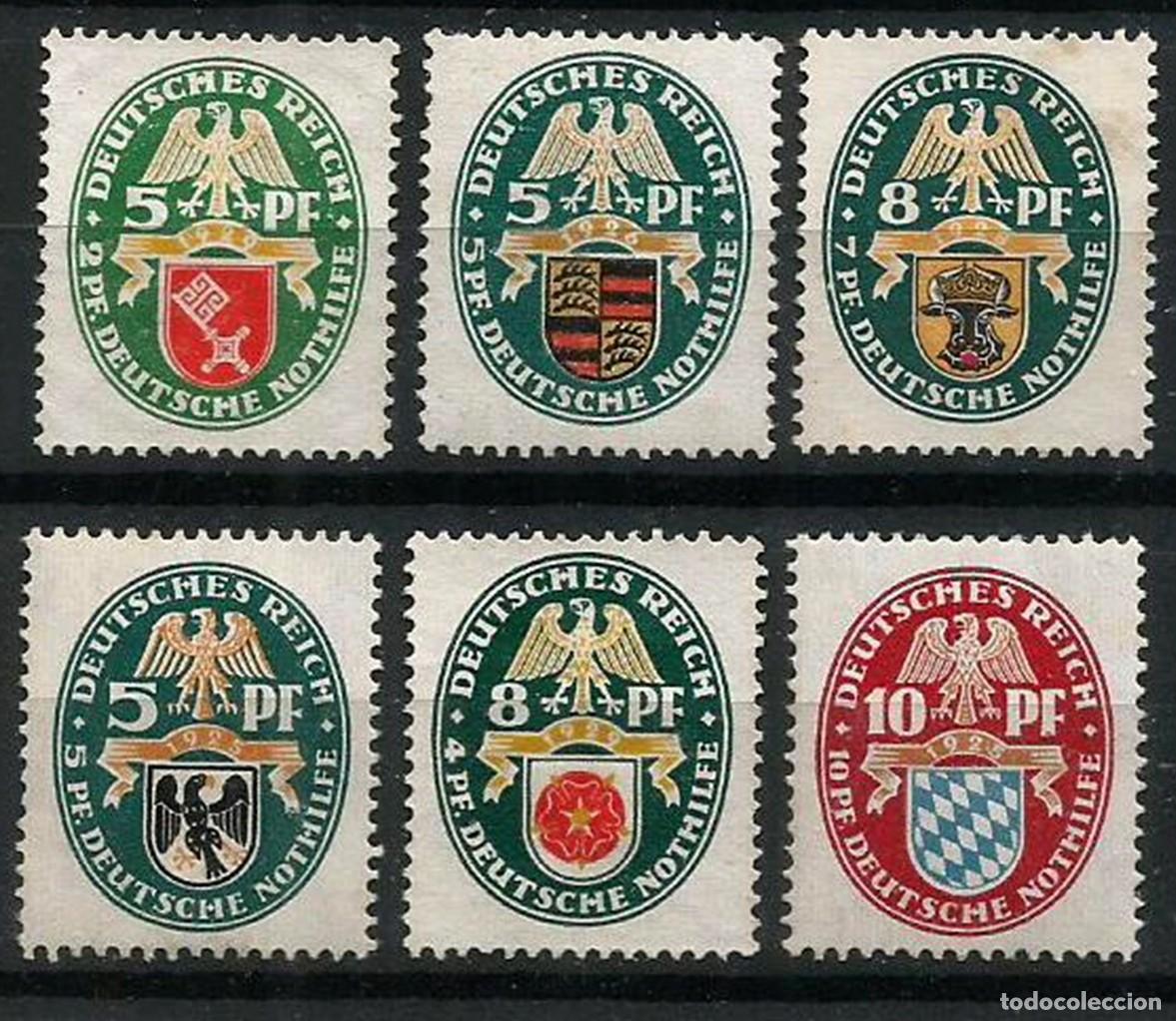 Sellos: ALEMANIA - ESCUDOS - 1924/1929 - LOTE DE 6 SELLOS - NUEVOS