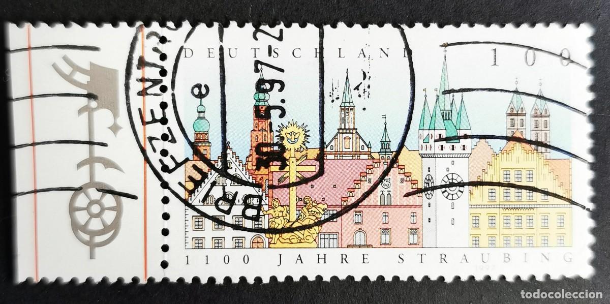 Sellos: Sello Alemania R. Federal 1997, Paisaje urbano de Straubing, 100 Pf. Michel: DE 1910