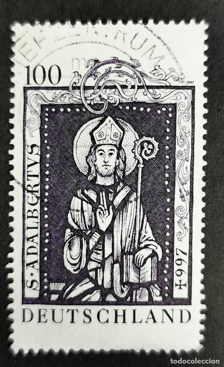 Sellos: Sello Alemania R. Federal 1997, San Adalberto (956-997) insignias episcopal, 100 Pf. Michel: DE 1914